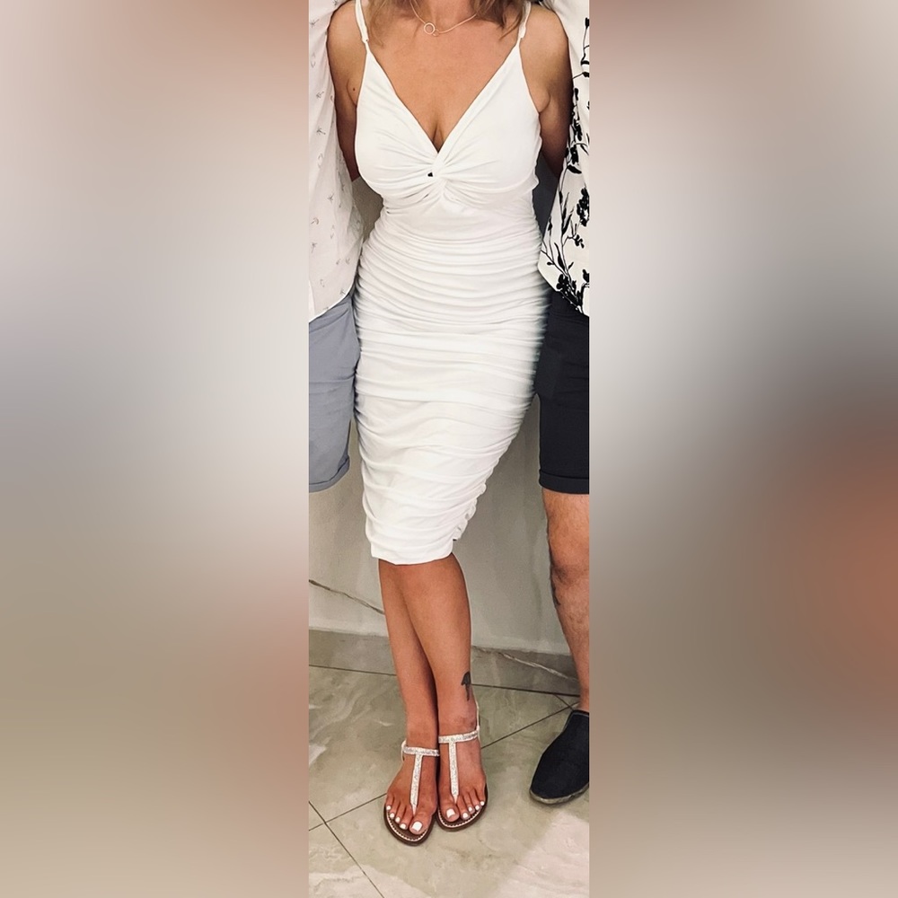 White Body-Con Midi